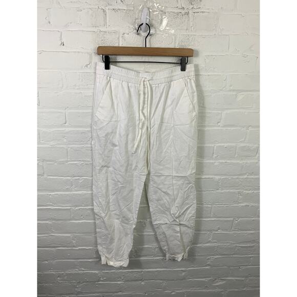 J. Crew Pants - J. Crew Women's Linen-Cotton Drawstring Trouser Pants Stretch White Size 4